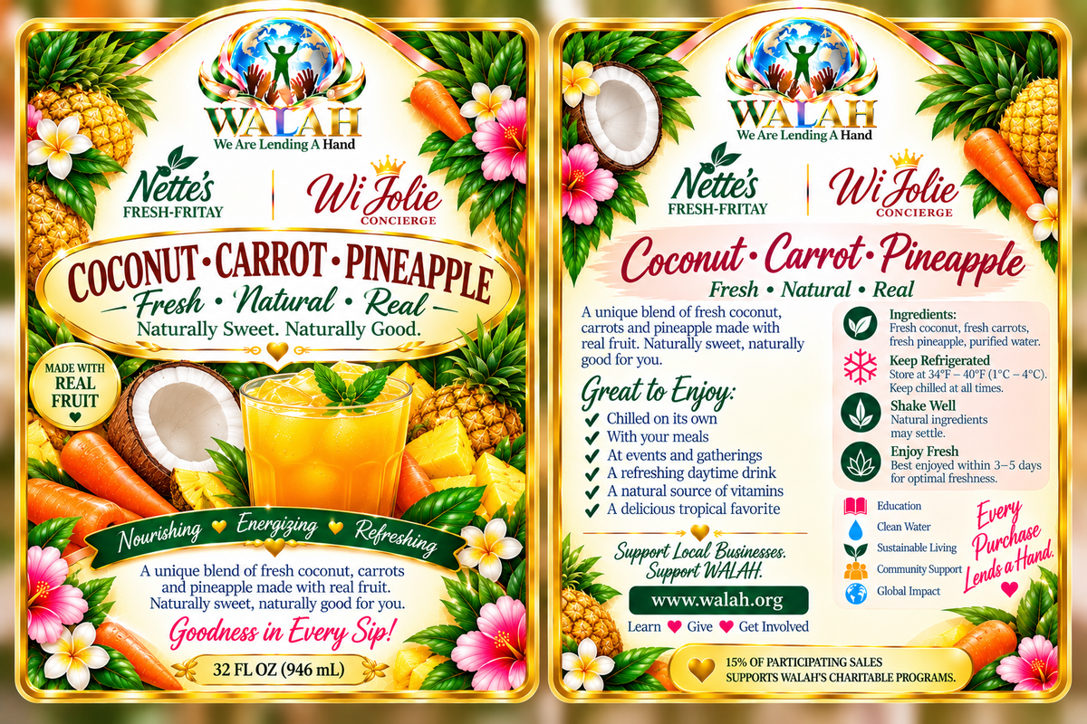Tropical Fresh Juice – Orange Pineapple Passion Fruit – 16 FL OZ by Nette's Fresh-Fritay x WALAH